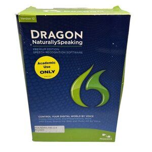 Dragon Naturally Speaking Premium 12 DVD Speech Recognition Software Microphone